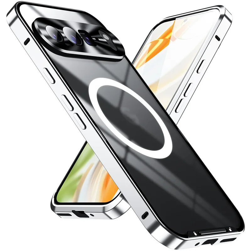 

Противоударный металлический защитный чехол для Google Pixel 9 Pro, чехол Magsafe с алюминиевой рамкой, матовый чехол для Google Pixel 9 Pro XL, чехол