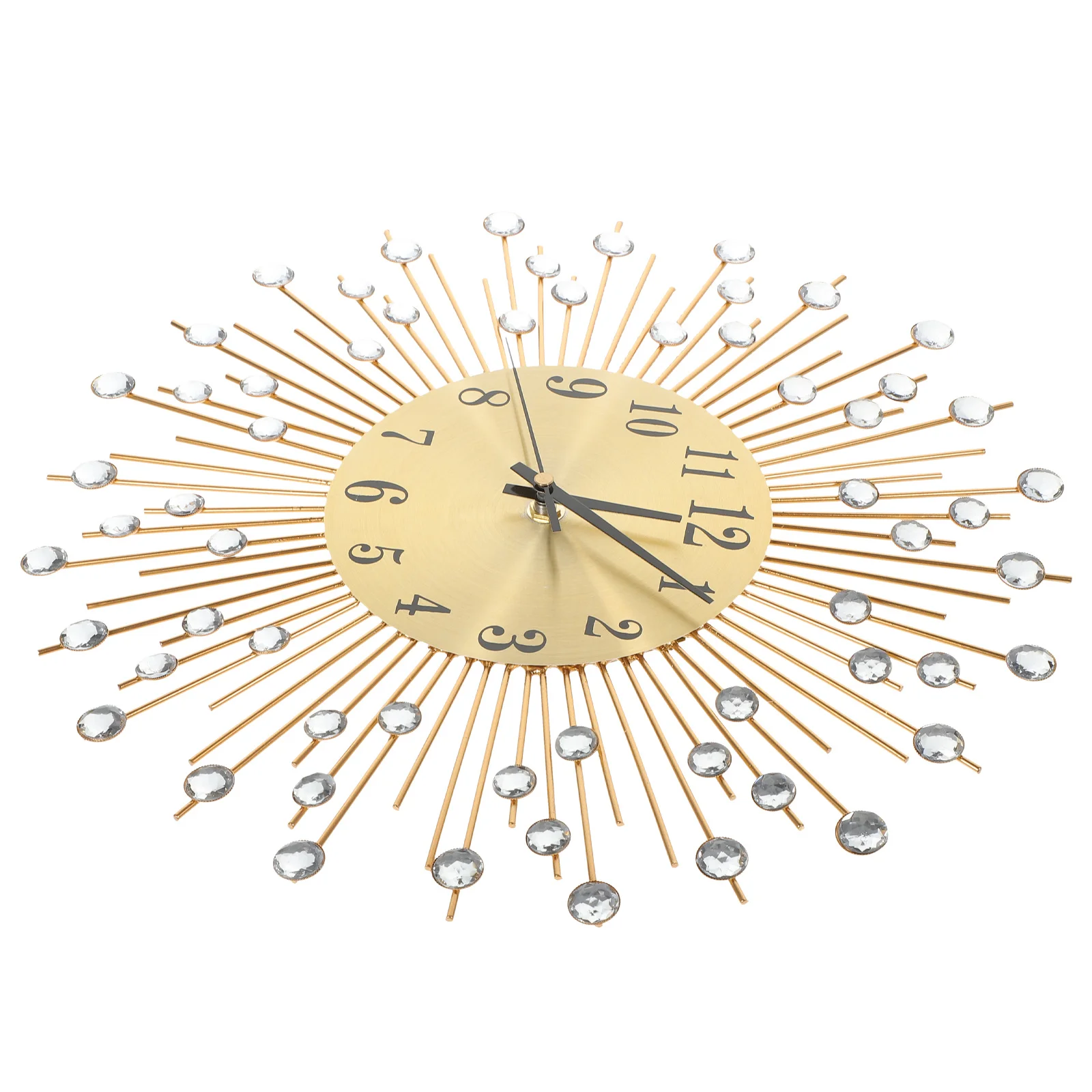 

Iron Art Wall Clock 3D Diamond Decorative Modern Minimalist Silent Quartz Mute Movement For Living Room Bedroom Gold