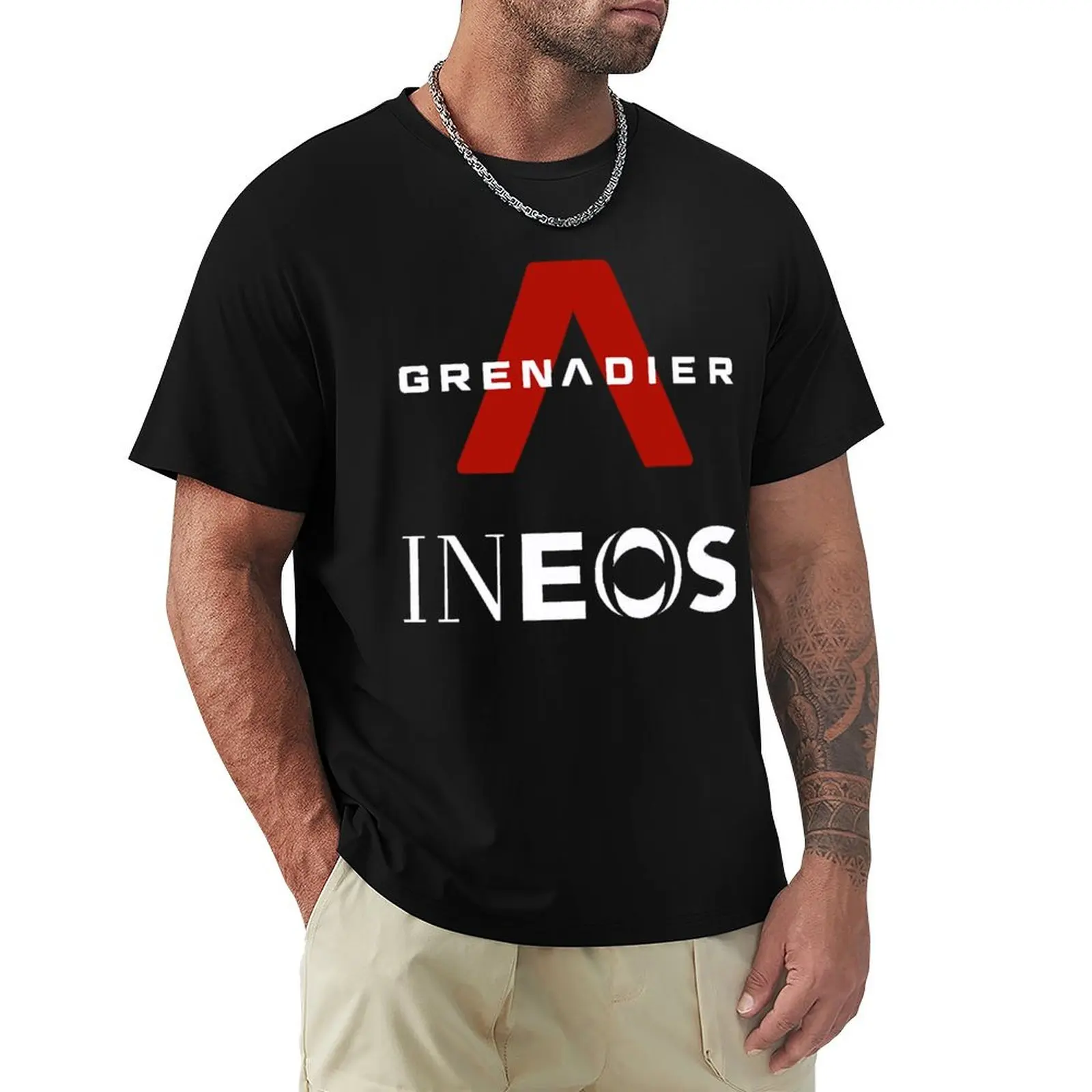 white INEOS GRENADIERS T-Shirt Christmas Casual Short Sleeve Top
