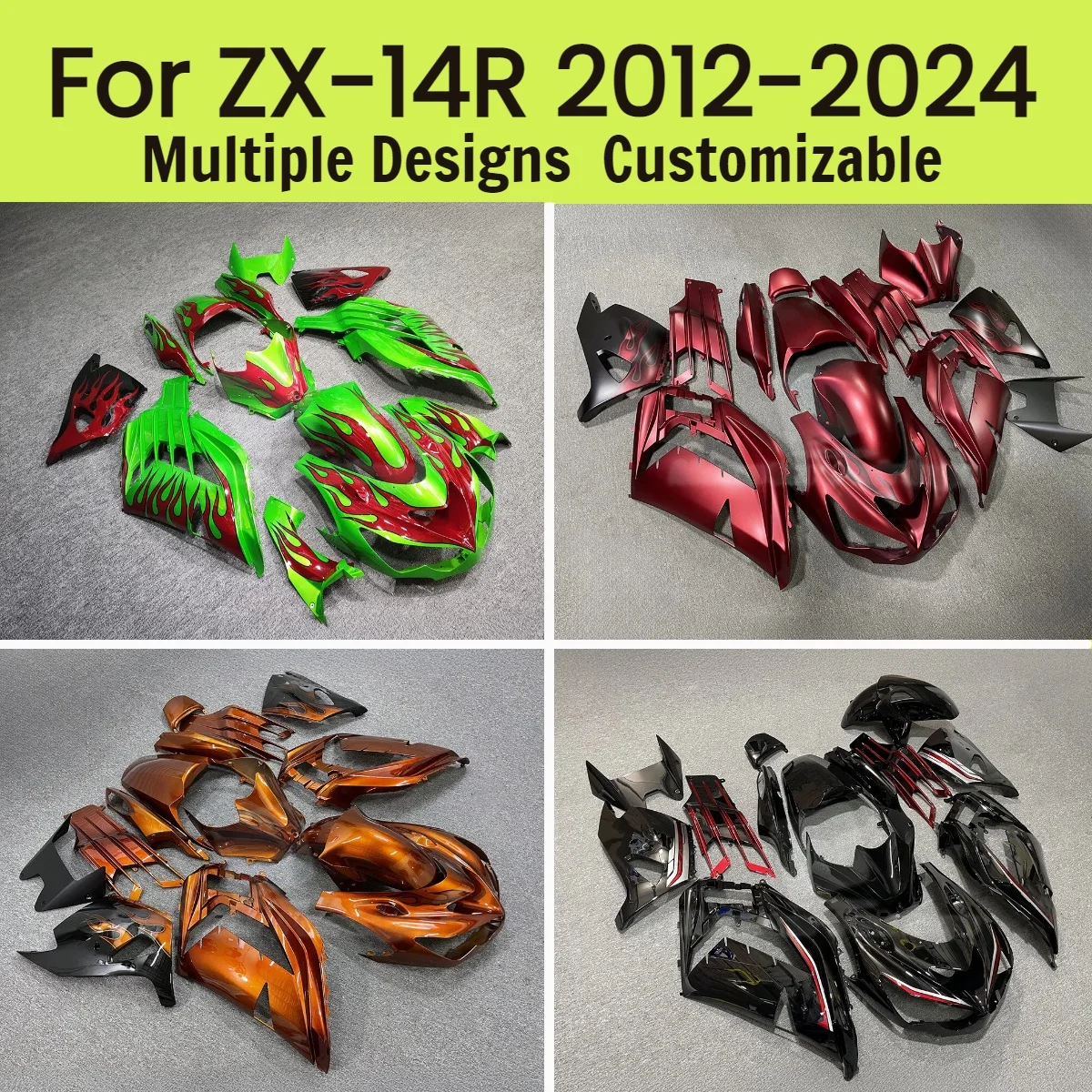 

Moto Cross Fairing Kit ZX14R 2012-2024 Custom ABS Painted Fairings Injection Molding Fit for Kawasaki ZX 14R 12-24