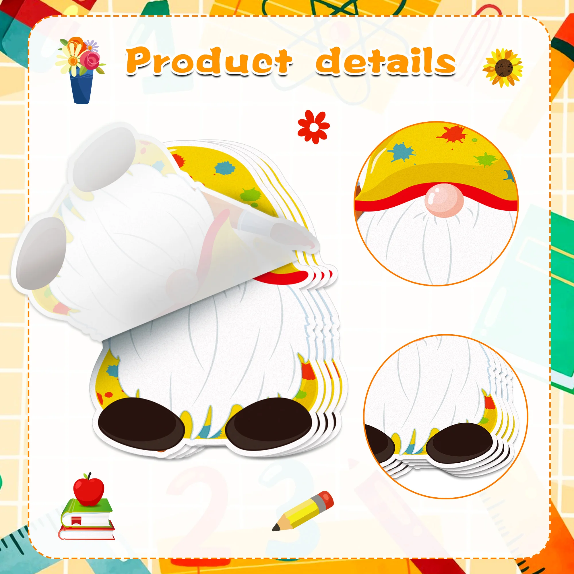 Samoprzylepne karteczki samoprzylepne z motywem powrotu do szkoły Notatnik Notatniki do pisania na przyjęcia z powrotem do szkoły