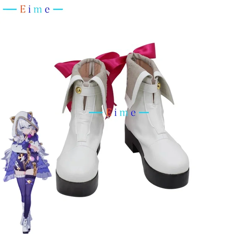 Game Honkai Impact 3 Theresa Cosplay Shoes White Thick Sole Boots Anime Accessories Props Halloween PU Leather Shoes Custom Made