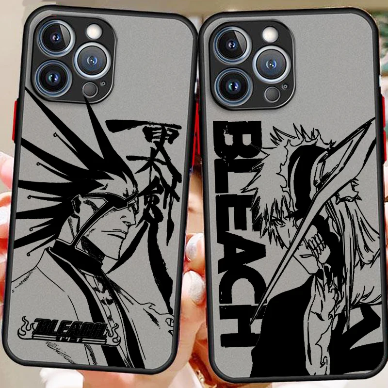 

Anime Art Cool Bleach Frosted Translucent For Apple iPhone 15 14 13 12 11 XS XR X 8 7 SE Pro Max Plus Mini Back Phone Case