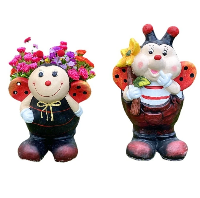 Bee Cartoon Animal Flowerpot Sculpture Succulent Garden Decoration Courtyard Large Ornaments