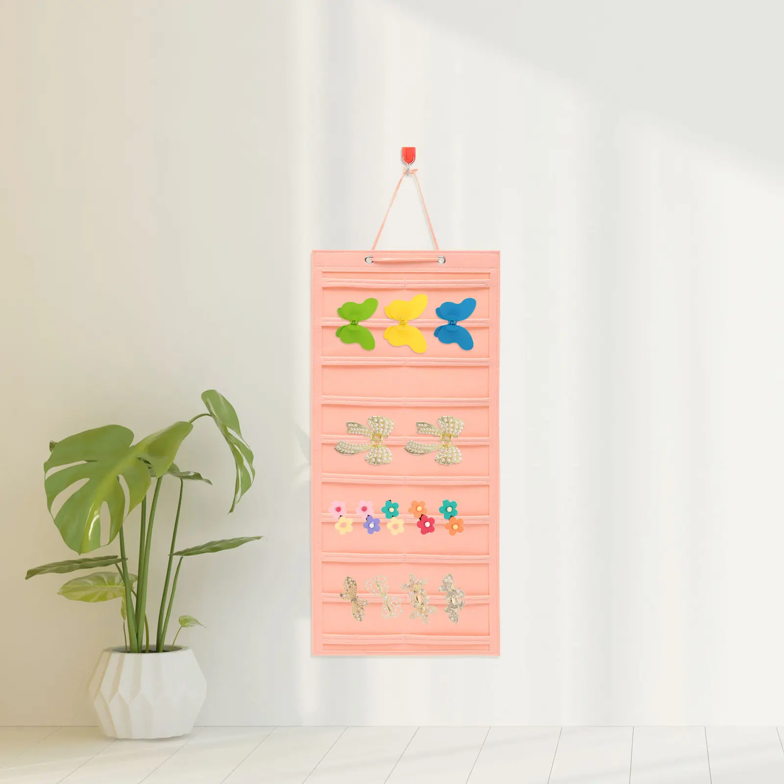 Bow Organizer Hair Clips Storage Rack Claw Clip Holder Hair Bow Hanging Organizer Wall Mounted Hairpin Display Holder