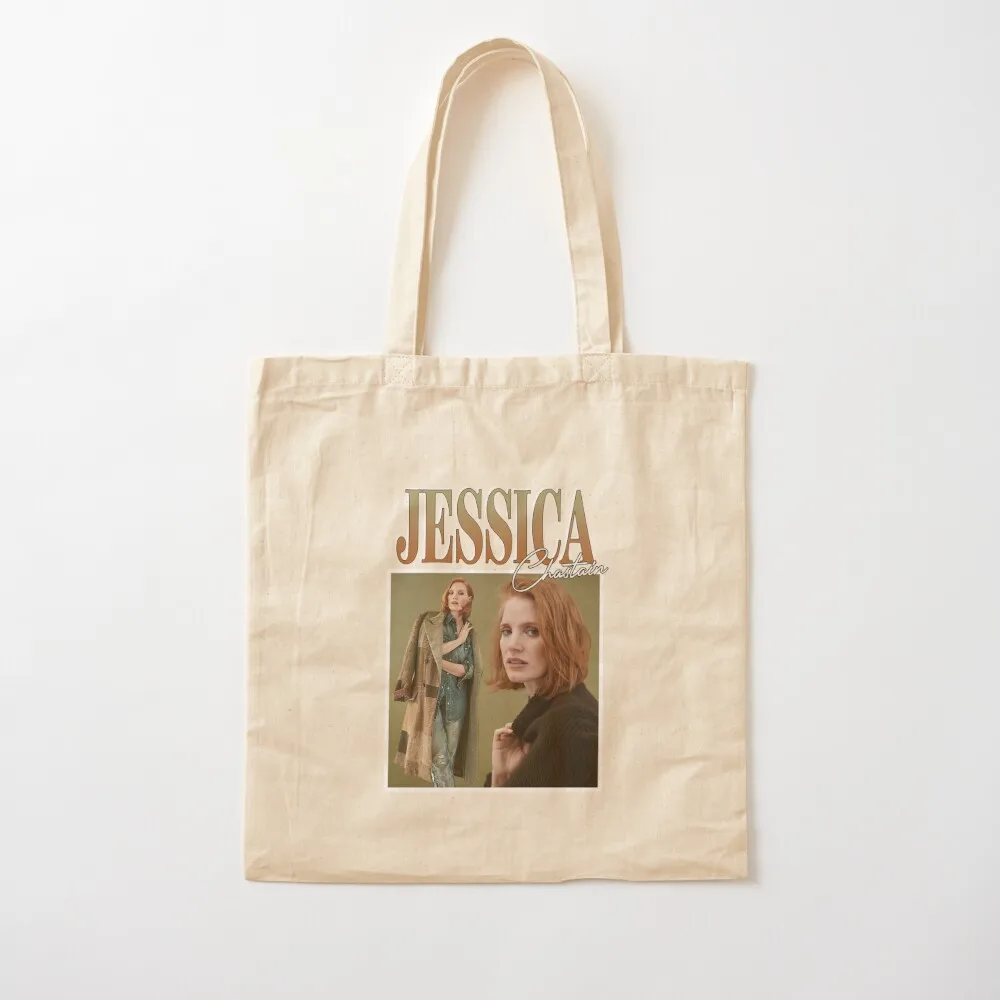 

Music Vintage Jessica Chastain Gift Music Fans Tote Bag reusable shopping bags Women's handbag Cloth bag Gift bag