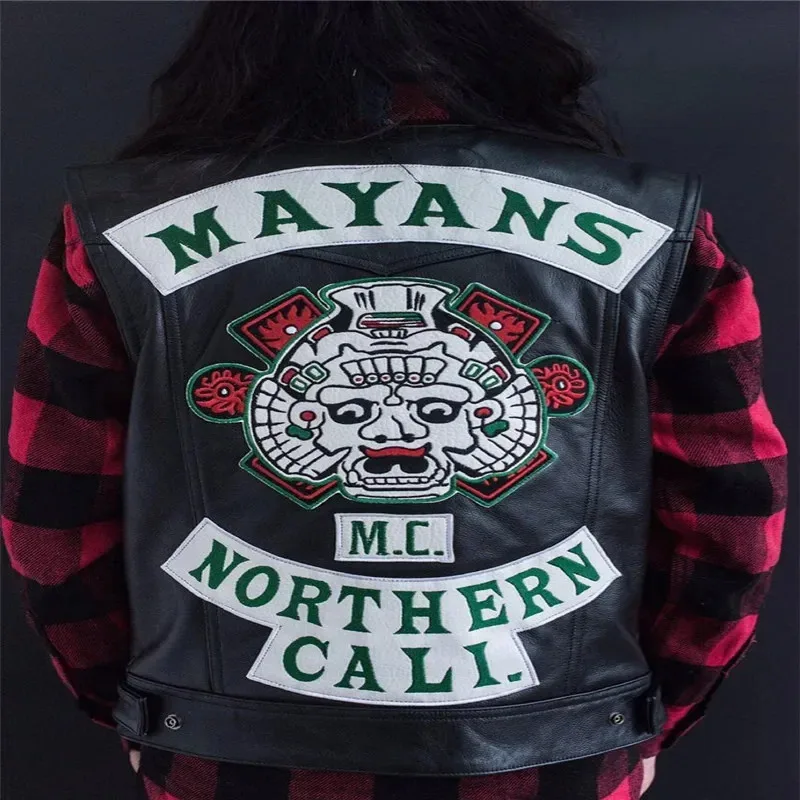 

Новинка 202, кожаный жилет Sons Of Anarchy с вышивкой в стиле рок-панк, карнавальный костюм, черный цвет, мотоциклетная куртка без рукавов ☆ wrl ☆