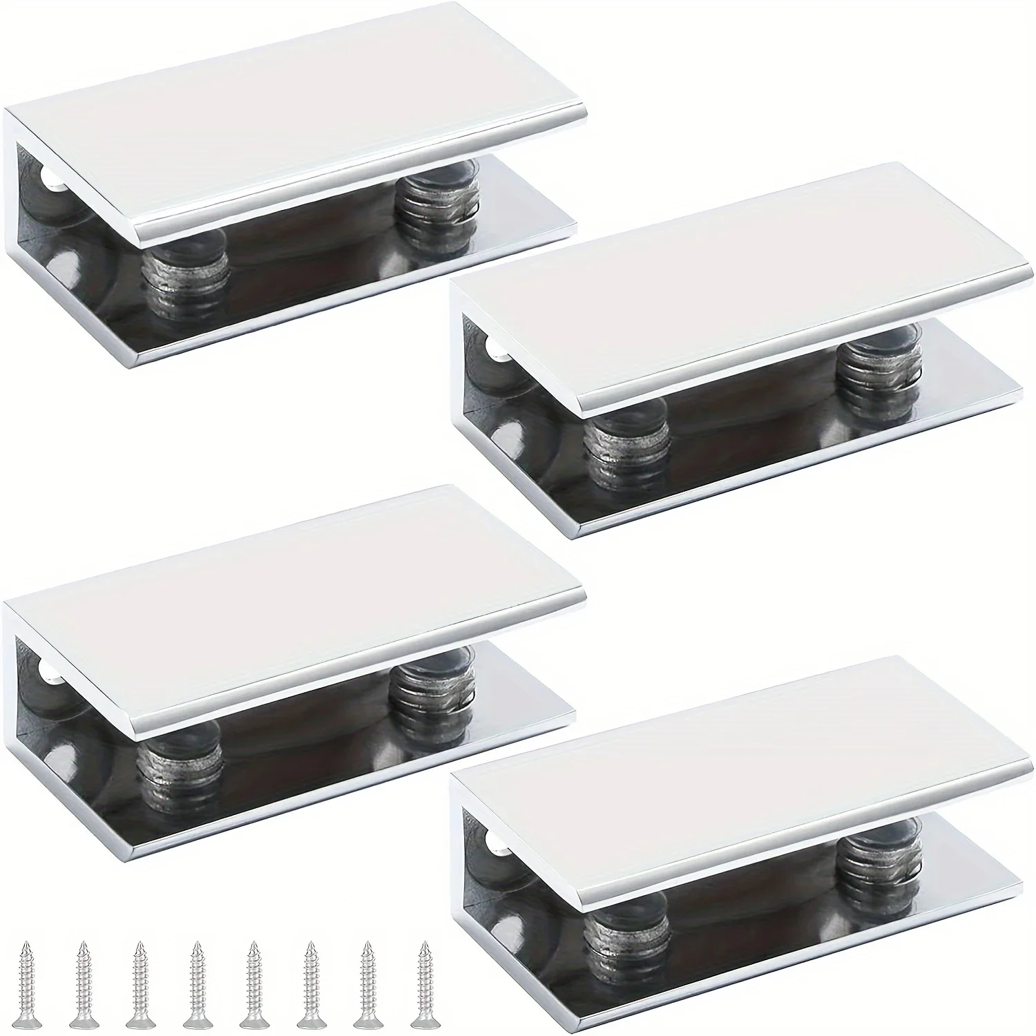 4 Pcs Zinc Alloy Glass Bracket For 8-10mm Rectangular Glass For Window Bathroom Glass Clamps Holder Shelf Clip Bracket Support