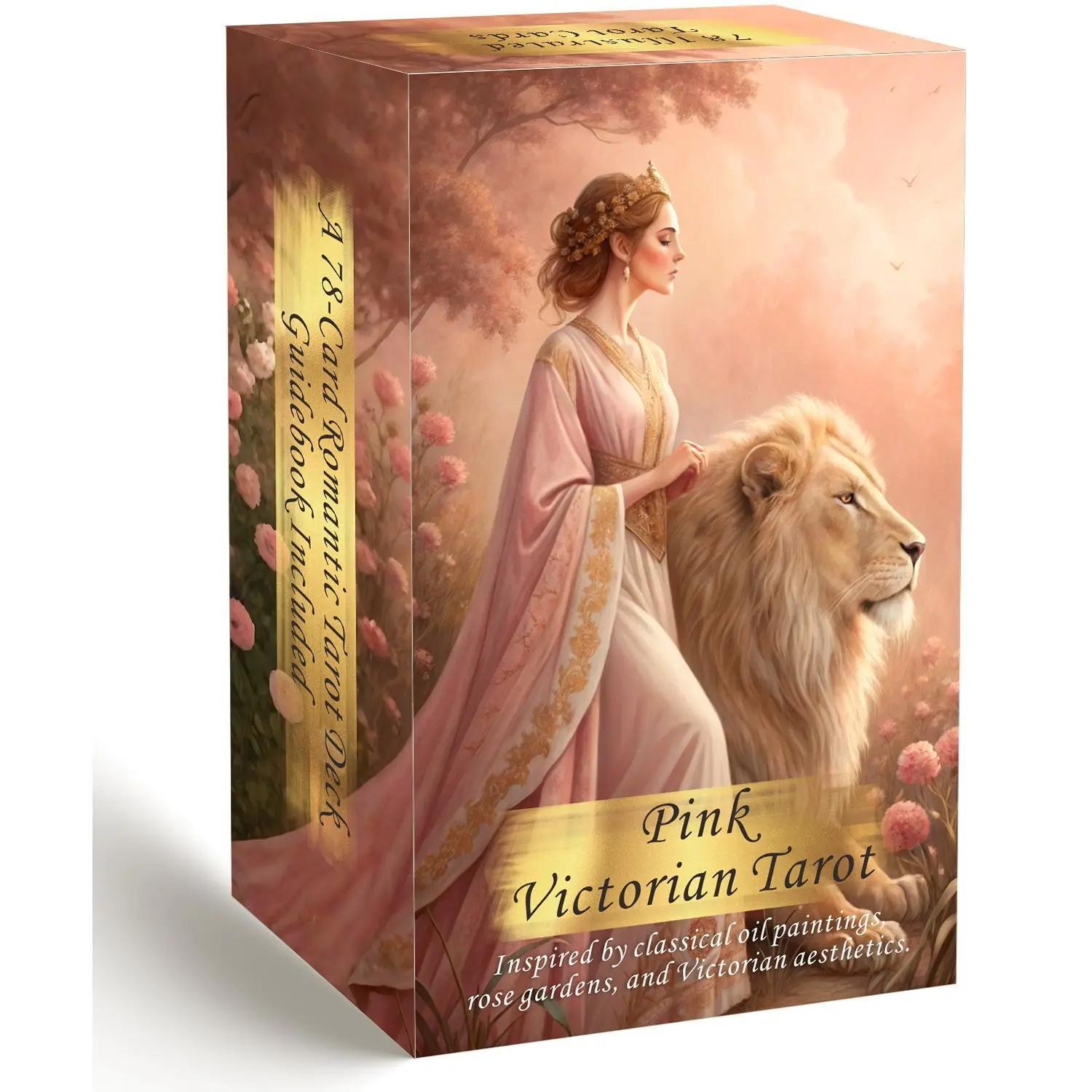 Rosa Viktorianisches Tarot-Kartendeck mit Anleitungsbuch, 78-teiliges Klassisches Ölgemälde-Rosengarten-Tarot-Deck für Anfänger
