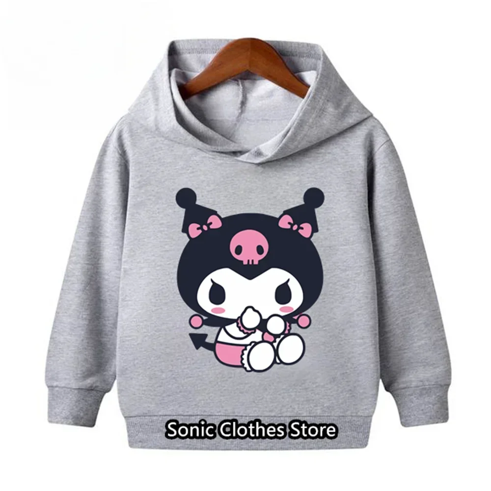 Sweatshirt Kids Kuromi Hoodie Manga Japanese Anime Children Kuromi Sweatshirt Kids Clothes Tops Boys Girls Tee Baby Hoodies