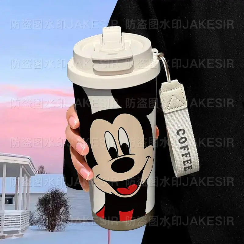 Mickey Minnie cartoon kawaii cute thermos cup 316 stainless steel large capacity straw water cup car coffee cup men and women