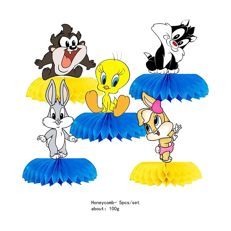 Looney Tunes Verjaardagsfeestje Amine Figuren Verjaardagsfeestje Accessoires Benodigdheden Servies Cup Bord Cake Topper Boy Party Decorati