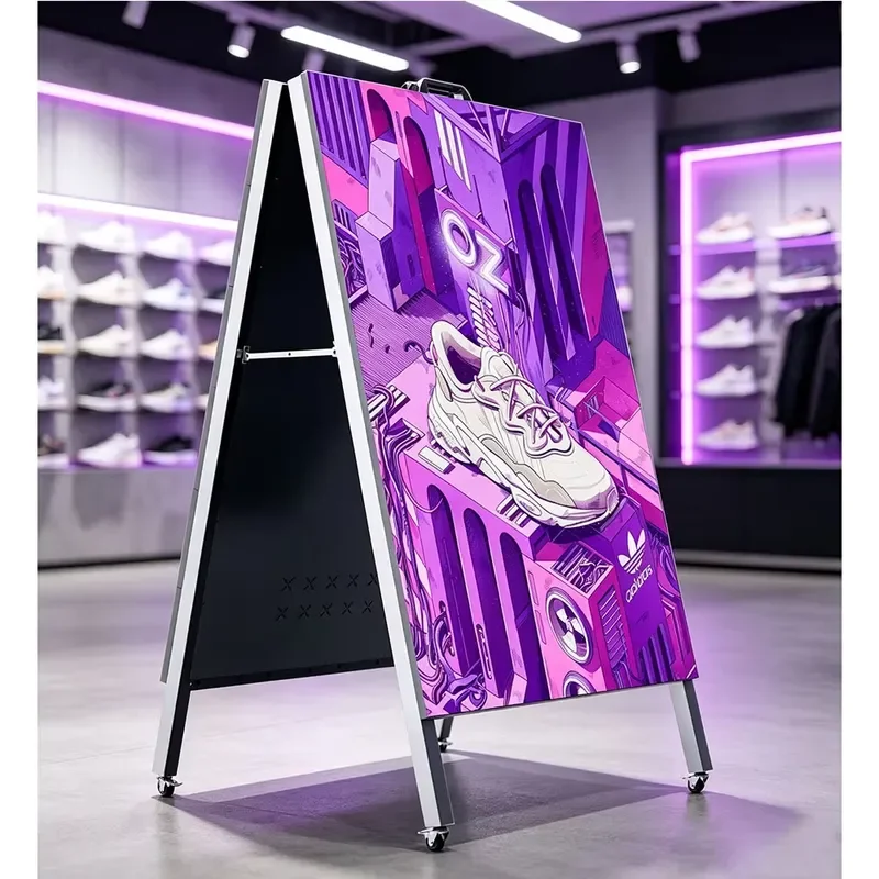 Indoor/Outdoor P1.86 Movable Full Color IP65 Waterproof LED Water Sign Display Screen Floor Standing for Advertising