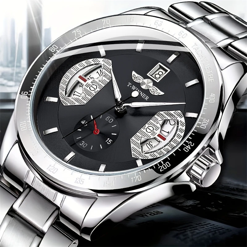

High-End, Lightweight, Fully Automatic Mechanical Watch for Men, Hollow Design, Fashionable, Business Casual, Simple, Best-Selling Watch, Men's Luxury Model Gift Watch for Husband or Boyfriend, No Batteries Needed