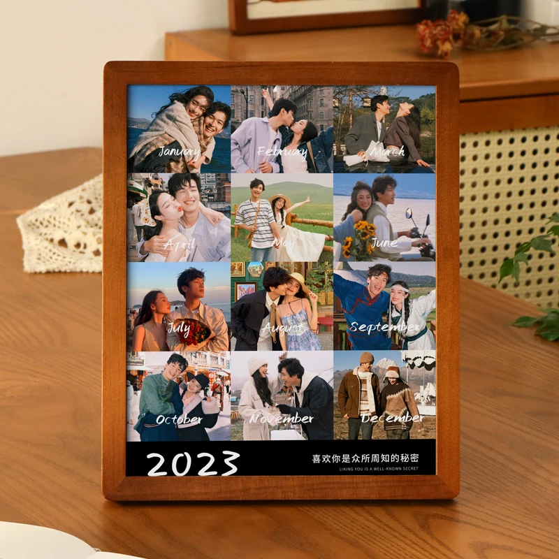 Personalized wooden photo frames, custom photo frame ornaments, simple holiday gifts indoors, commemorate precious memories