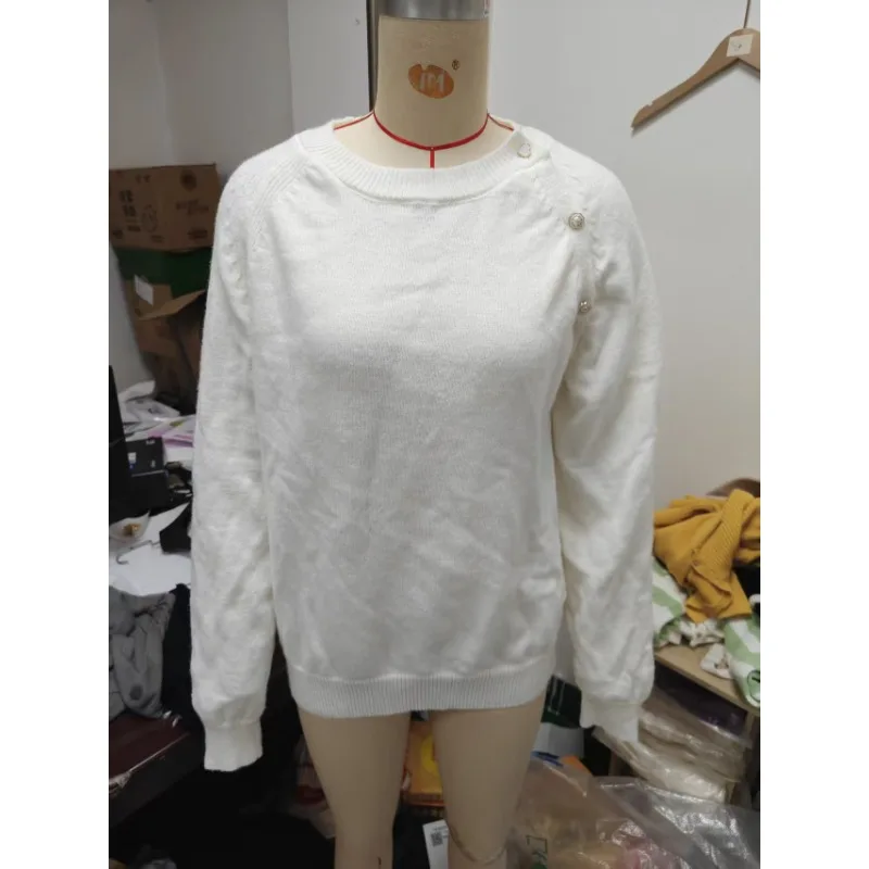 ملابس نسائية جديدة بلوفرات قطرية غير رسمية سترة محبوكة بأزرار #5