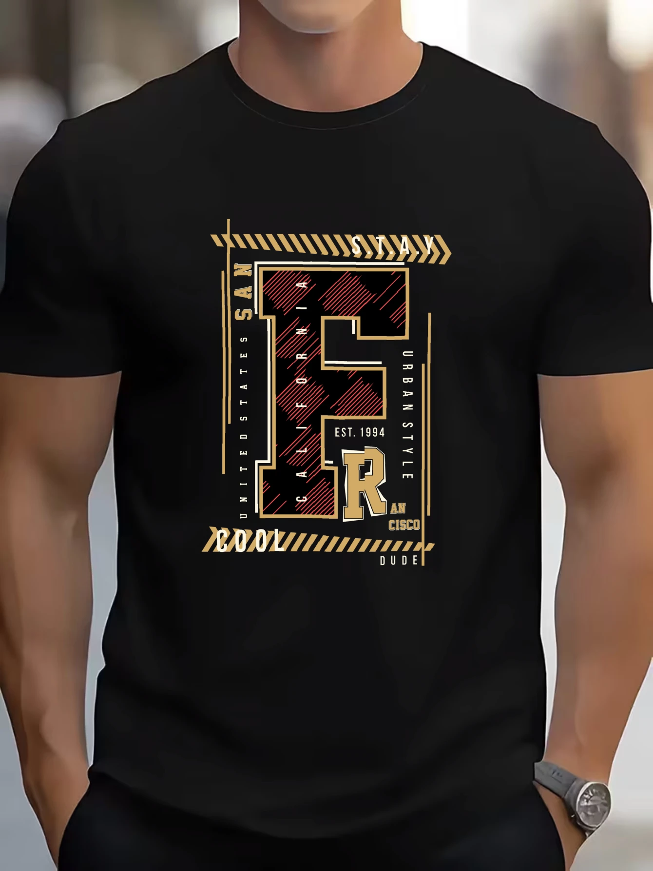 

Retro Love Slogan Graphic T-Shirt for Men, Romantic Style Short Sleeve Tee, Casual Love Print Tops