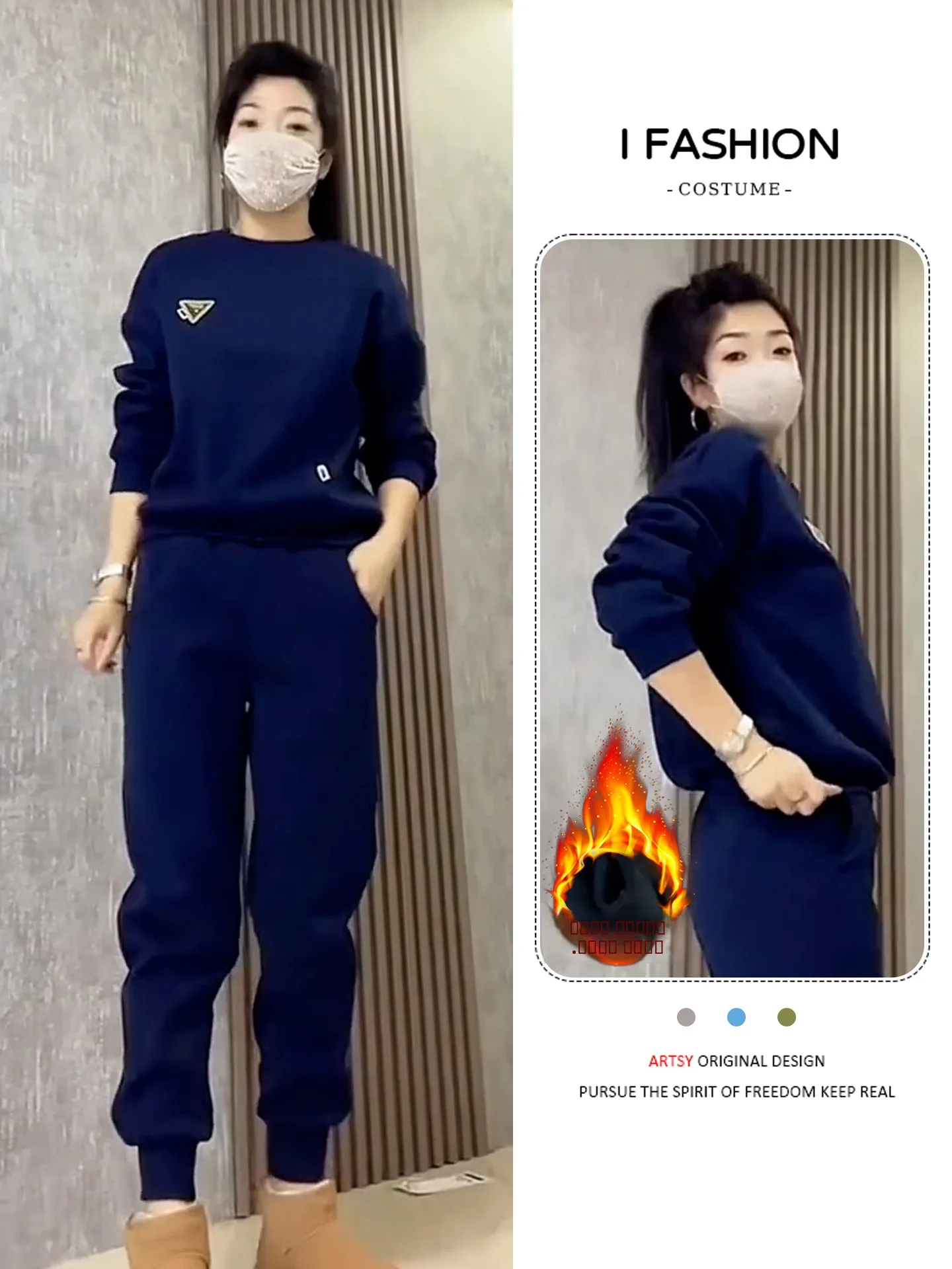 

Модный повседневный комплект для женщин: свитшот с длинным рукавом и круглым вырезом, спортивные брюки, костюм-двойка, осень-зима, новинка...