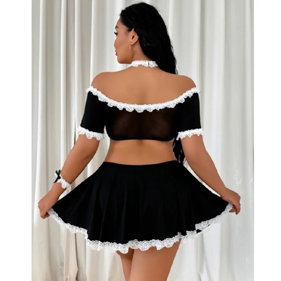 Sexy plus Size Maid Costume Sweet Role Play Suit Tutu Skirt Hot Sale Adult Women's Cosplay Party Wear