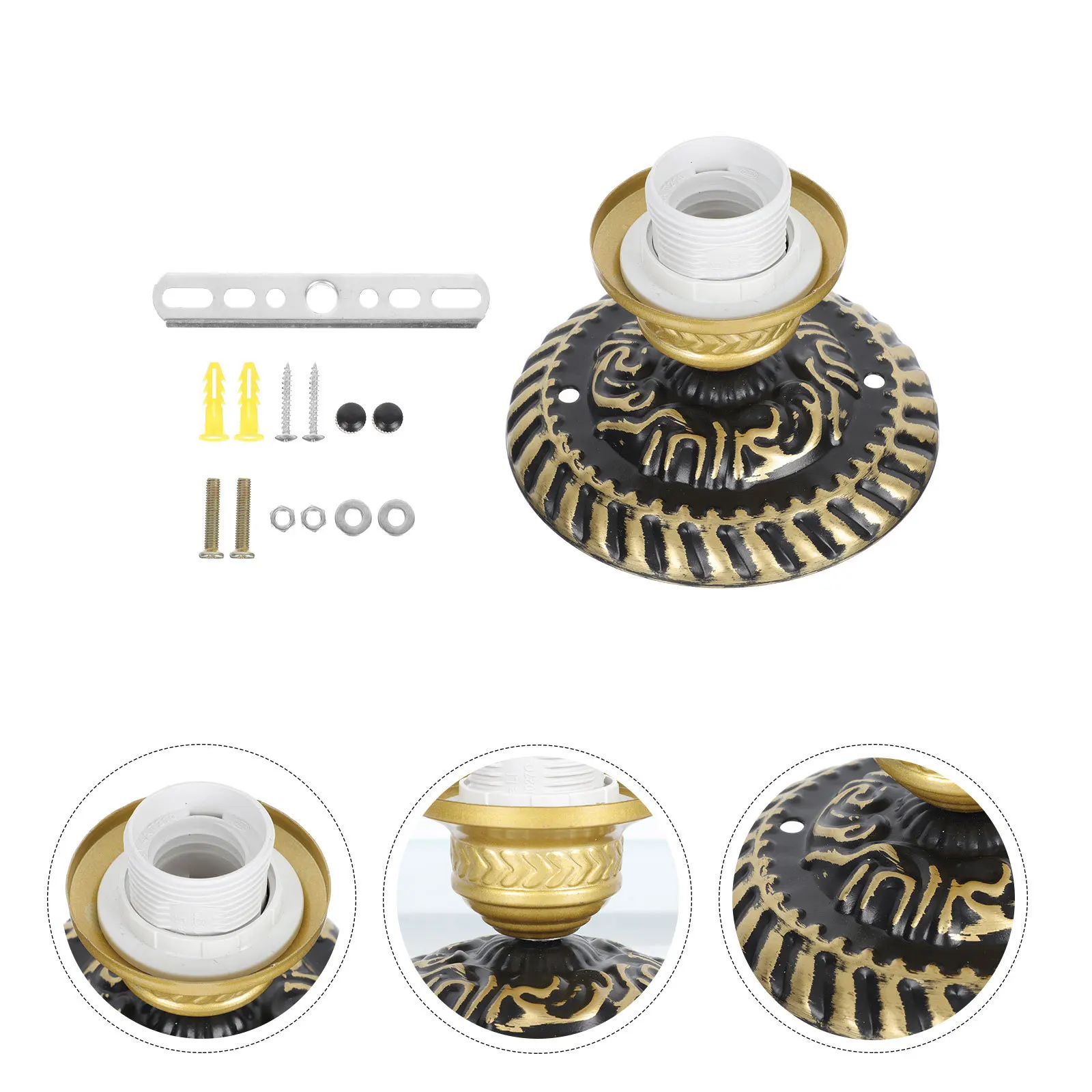 

1Set Simple E27 Screw Light Holder Chandelier Lamp Base for Indoor Home Decoration Light Holder Ceiling Lamp Base