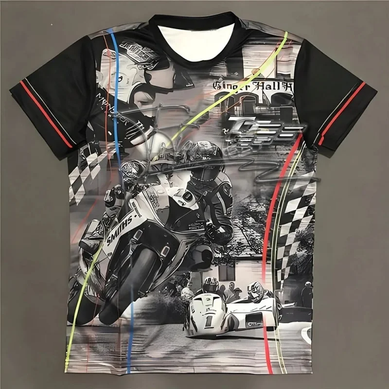 

Summer Men's Quick Dry motorcycle ride T-shirt, TT season Riders commemorative short-sleeve shirt, culture shirt
