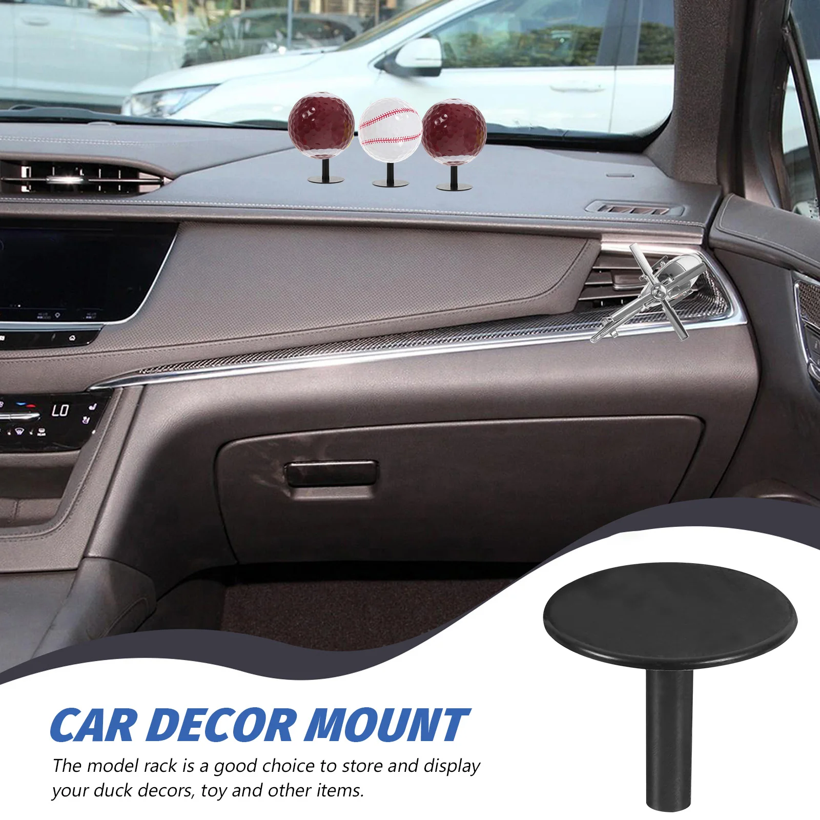 

20 Pcs Plastic Duck Stopper Holder Black Dashboard Display Stand Car Decor Mount Toy Fixed Rack Bath Play Accessories