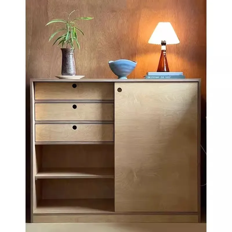 

Medieval restaurant dining side cabinet simple wall locker bar counter tea cabinet floor storage cabinet