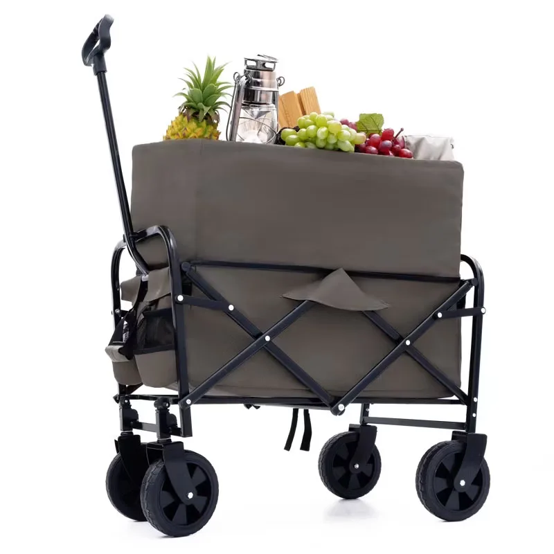 

Foldable Beach Wagon Cart with Wheels 225lb Capacity Lightweight Collapsible Utility Cart for Camping Outdoor Picnic Beach