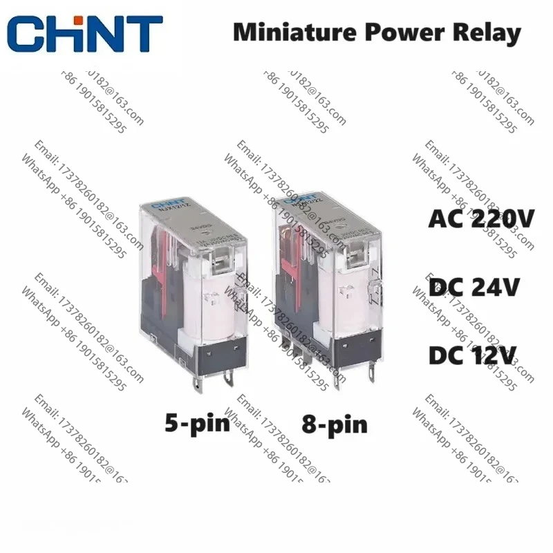 

CHINT NJX Delé de potencia miniatura intermedio con luz 5 pines 8 pines NJX12/1Z NJX12/2Z AC 220V DC 24V 12V
