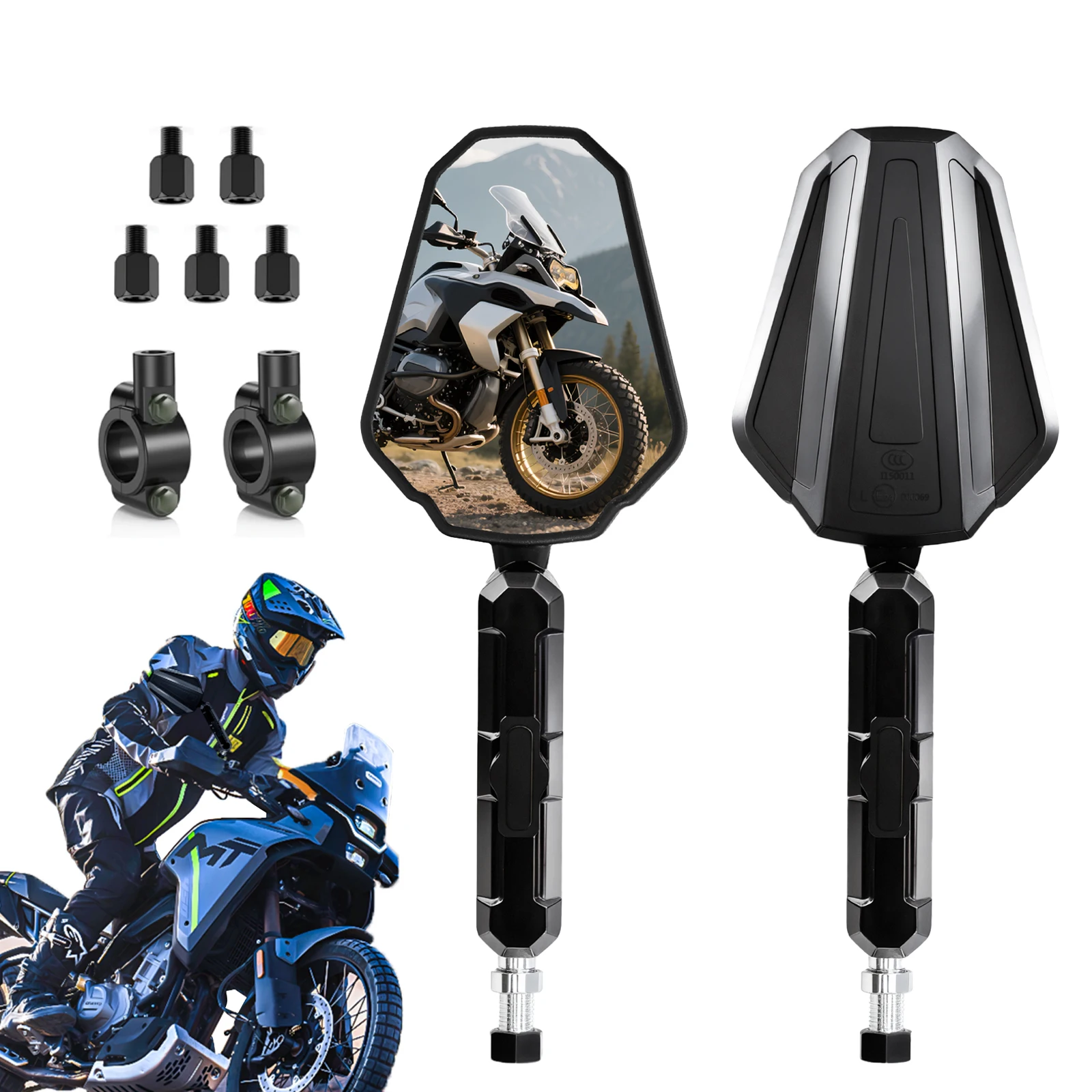 

Универсальные зеркала для мотоциклов, регулируемый угол, складной руль, боковое зеркало M8 M10, болт для приключений, грязевой уличный велосипед, квадроцикл