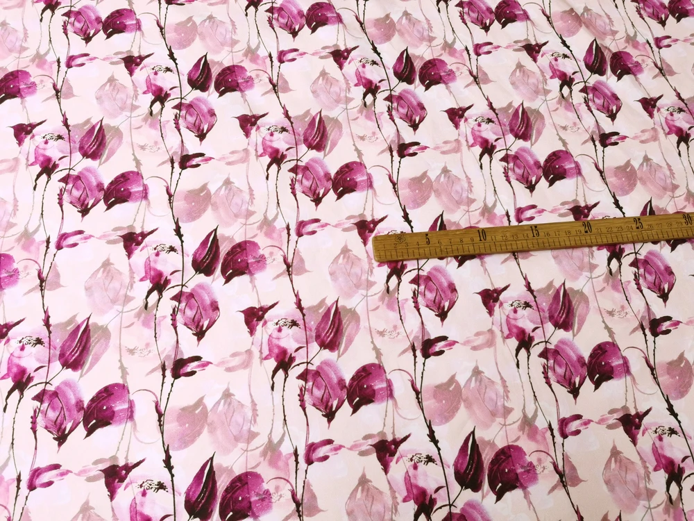 1 Meter x 1,4 Meter Blumenmuster-Viskosestoff, weiches Rayonmaterial für Kleider – Detail 10