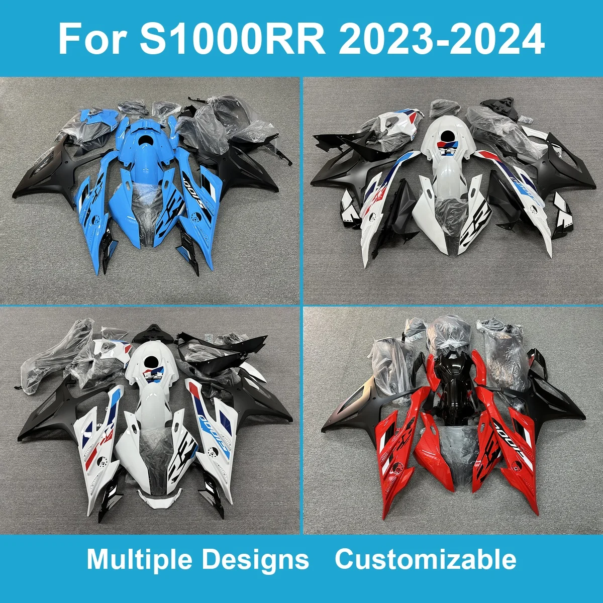 For S1000RR 2023 2024 K67 1000cc Full Bodywork Panels Kit Injection Moulded ABS Cowls Fairing Replacement Spares New
