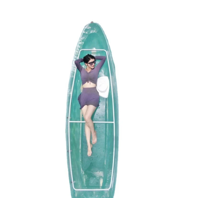 

PC transparent paddle boat, leisure transparent crystal boat, hand rowing Internet celebrity photography water scenic spot