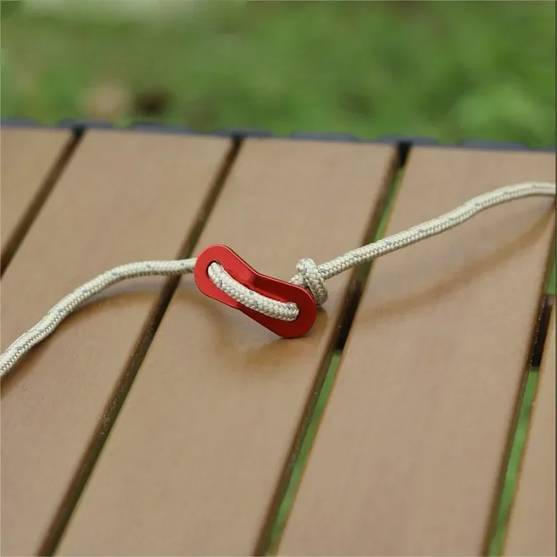 10PCS Outdoor Camping Camping Tent Wind Rope Buckle Two Eyes Aluminum Alloy Parachute Fixed Sliding Adjustable Buckle Awning