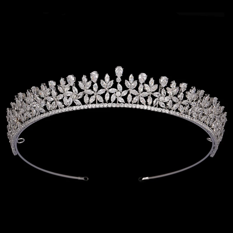 

Crowns HADIYANA For Women Cubic Zirconia Wedding Bridal Bridesmaid Headwear Girls Prom Hair Accessories BC7056