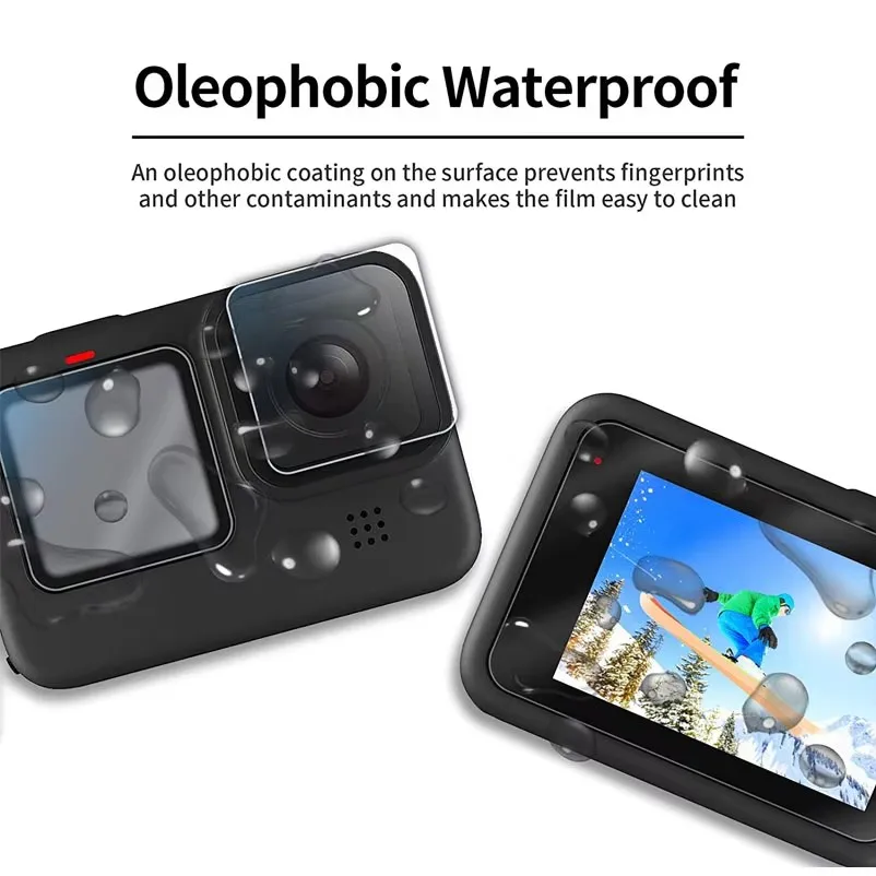 واقية غطاء من السيليكون ل GoPro بطل 13 12 11 10 9 أسود الزجاج المقسى حامي الشاشة فيلم عدسة غطاء تغليف ل Go Pro 13