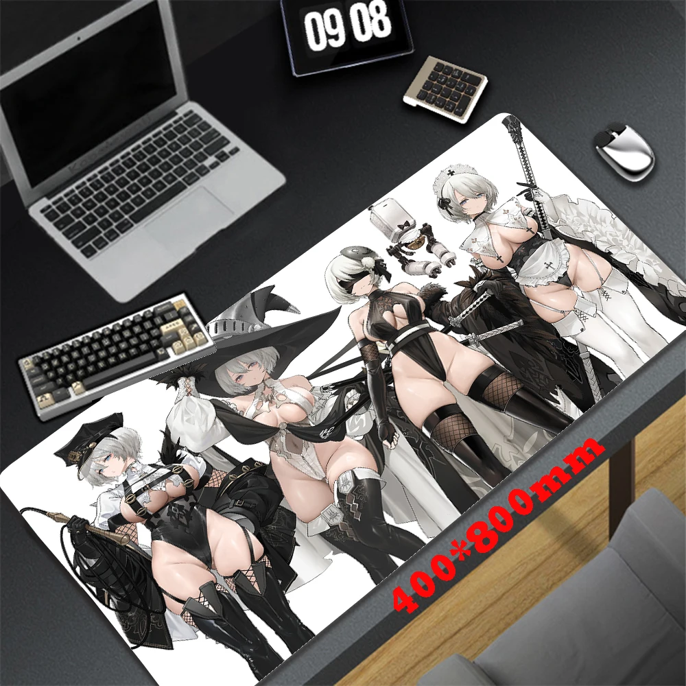 Nier Automata Mauspad White-Haired Girl Gamer Schreibtischunterlage Sailor Moon Sexy Gaming Laptops Bürozubehör für Genshin Impact