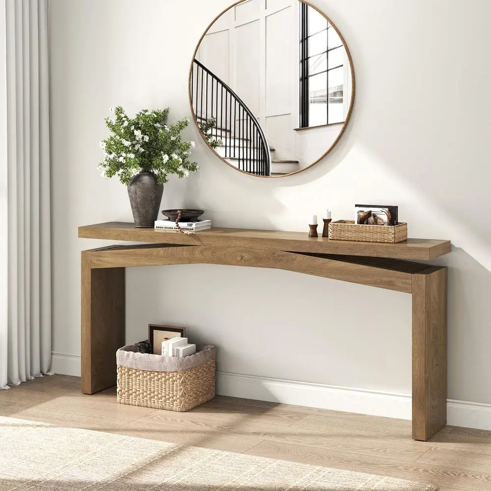 

Столы для прихожей 63 дюйма, узкие длинные деревянные приставные столы за диваном в стиле фермерского дома, современные прямоугольные столы для прихожей