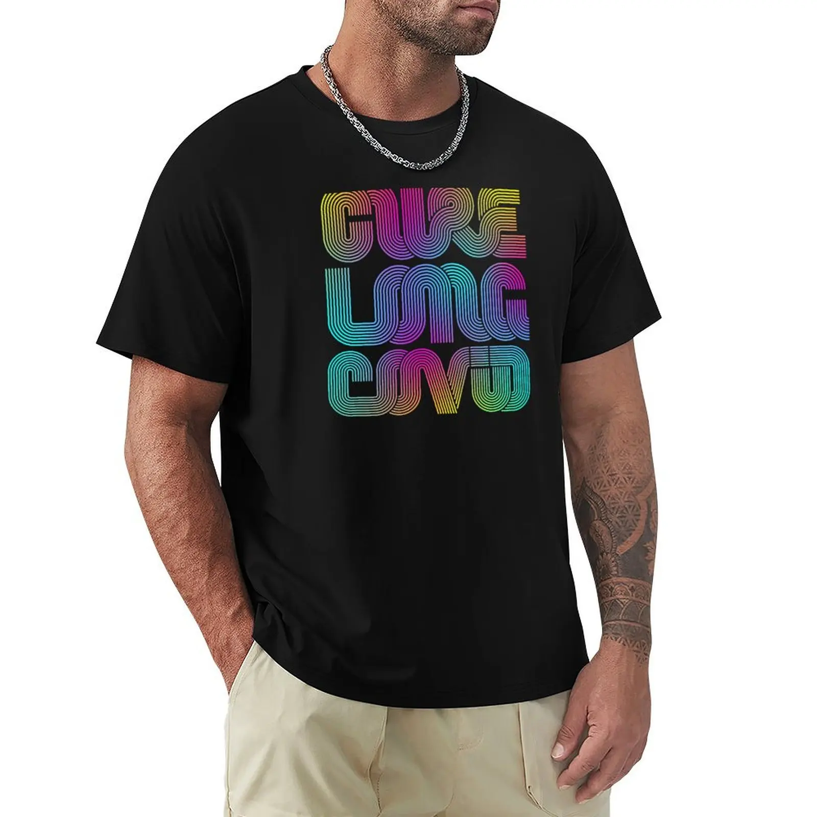 

Cure Long Covid (rainbow) T-Shirt oversizeds street wear fitted t shirts for men