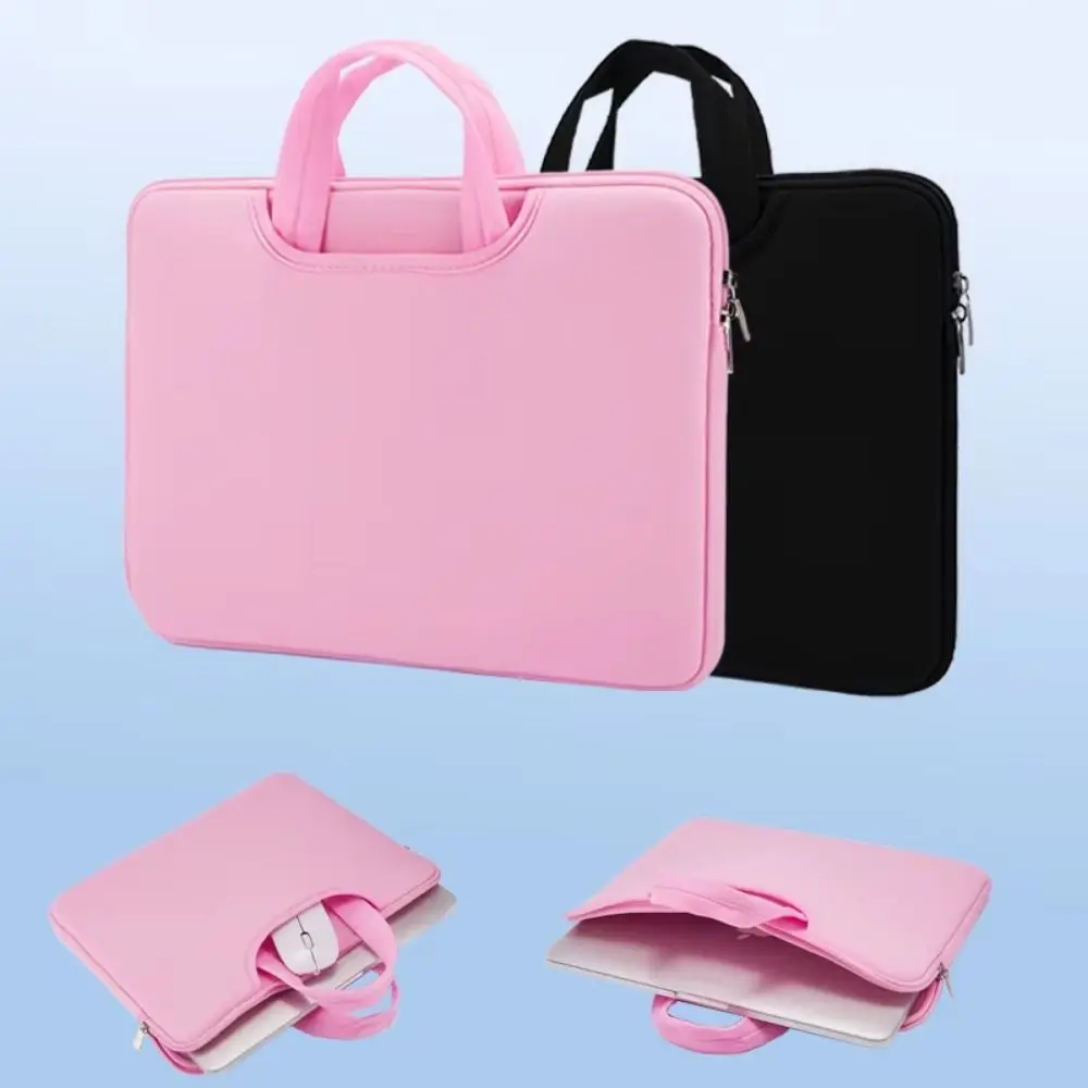 

Fashion With Handle Portable Laptop Bags Waterproof Lightweight Laptop Case Dual Zipper Soft Material Notebook Sleeve Office Use