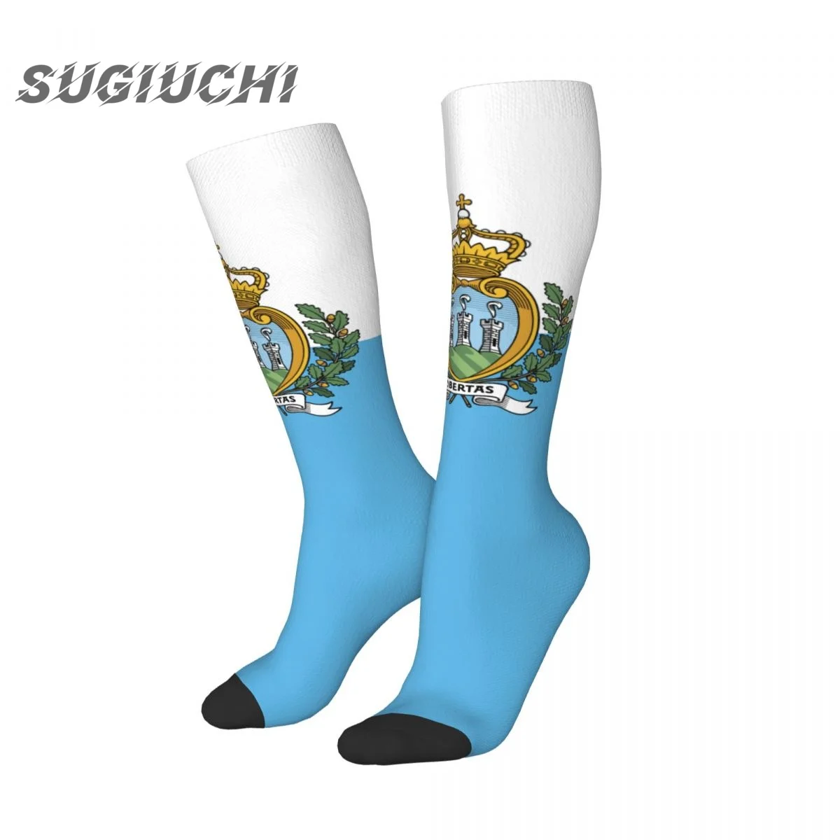 San Marino Flag Polyester 3D Printed Socks For Men Women Casual High Quality Kawaii Socks Street Skateboard Socks