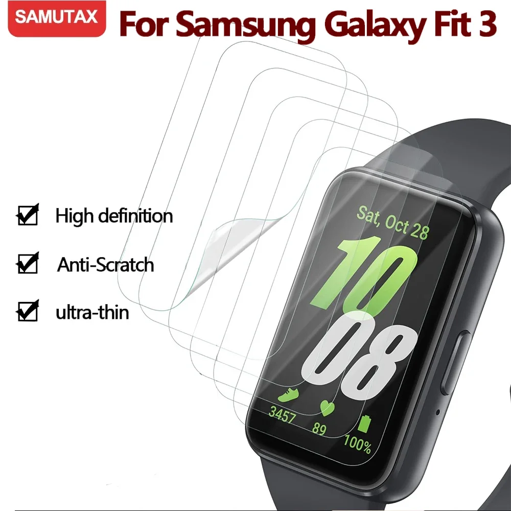 Protetor de tela de vidro temperado para samsung galaxy fit 3 tpu hd, ultra-fino, anti-risco, película de proteção