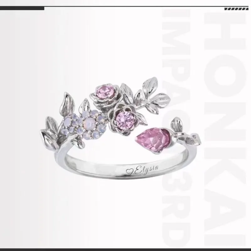 Игра rd Elysia Косплей Herrscher of Human: Ego ‌ ‌   Кольцо Модные Цветочные Кольца Ювелирные Изделия Регулируемые Аксессуары