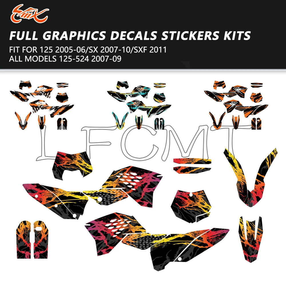

Motorcycle Background Decoration Graphics Decals Stickers Kit Fit for SX SXF XC XCF 125 144 150 250 450 505 525 2008-2010