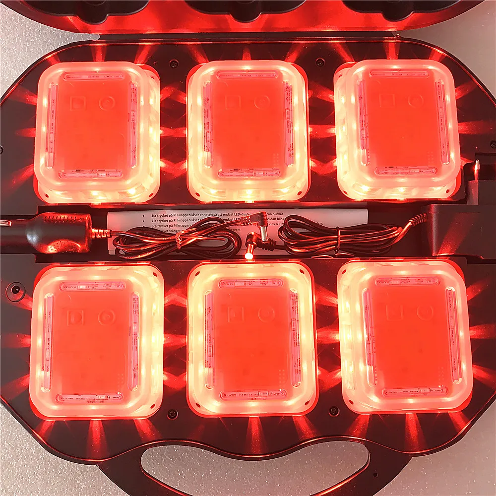 Rechargeable 6 packs LED traffic warning light, LED Hazard Light road Flares Emergency safety beacon Runway Alarm Parking light