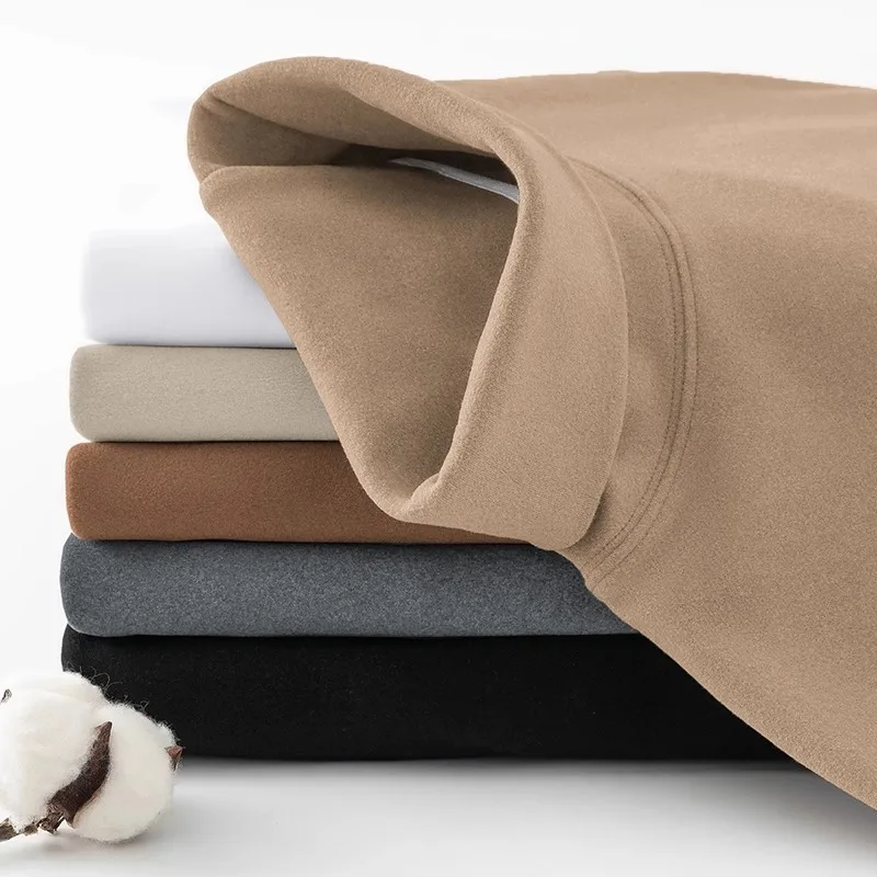 Men's Thermal Base Layer Shirt Double-sided Velvet Long Sleeve Half-high Collar T-Shirt Youth Warm Underwear Inner Wear