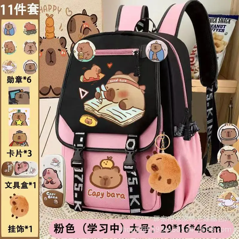 Mochila para ordenador Kawaii Capybara, mochila informal para escuela universitaria, bolsa para adolescentes, mochila escolar con correa ajustable de gran capacidad para regalos
