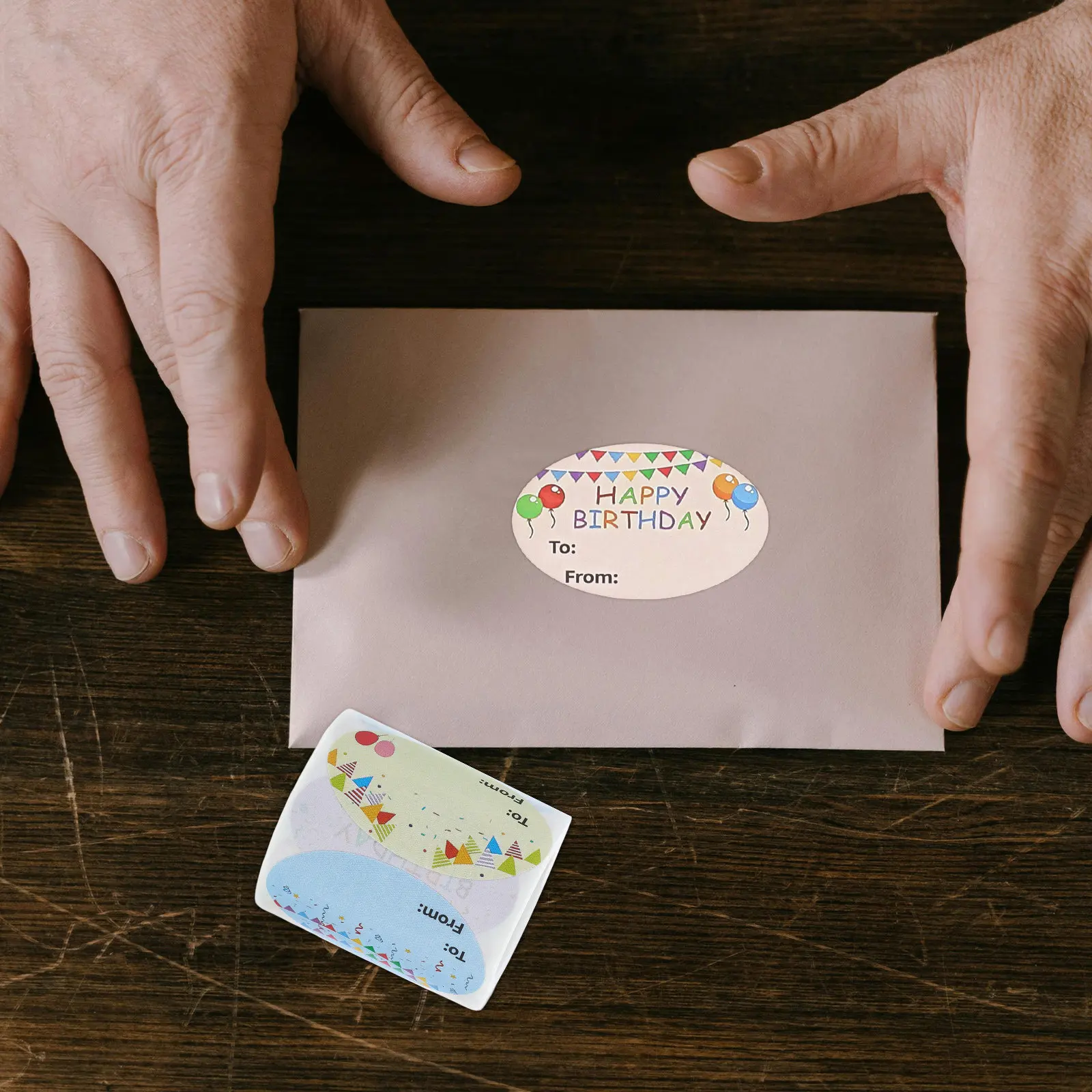 Happy Birthday Stickers Pack Versatile Adhesive Decals for Envelopes Cards Gifts Product Packaging Office Stationery Decoration