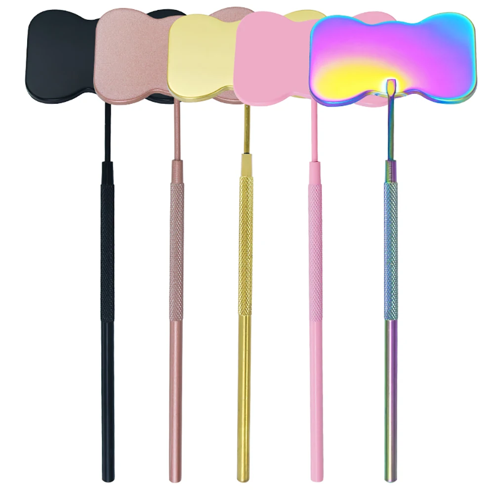 مرآة رموش من الفولاذ المقاوم للصدأ ومرآة رموش زجاجية كبيرة، مرآة مكياج تمديد رموش محمولة قابلة للفصل #6