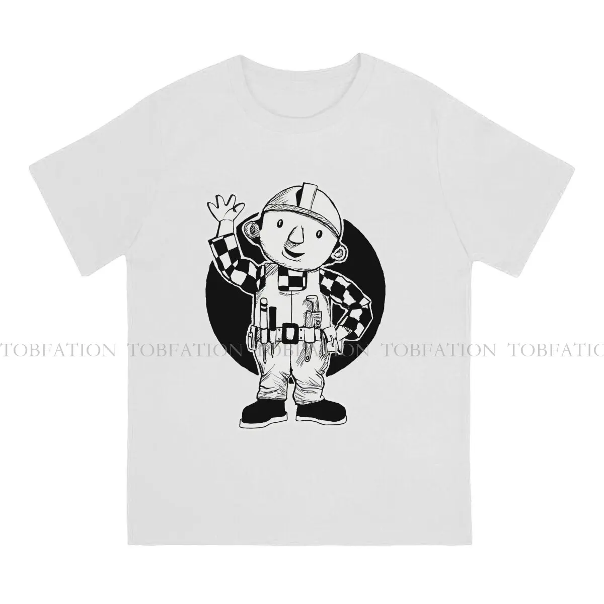 Hello Bob The Builder T Shirt Vintage Alternative Loose O-Neck TShirt Harajuku Men's Clothing image 2